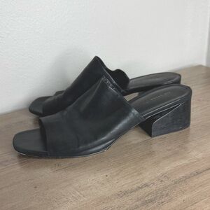 Via Spiga Black Leather Heeled Sandal